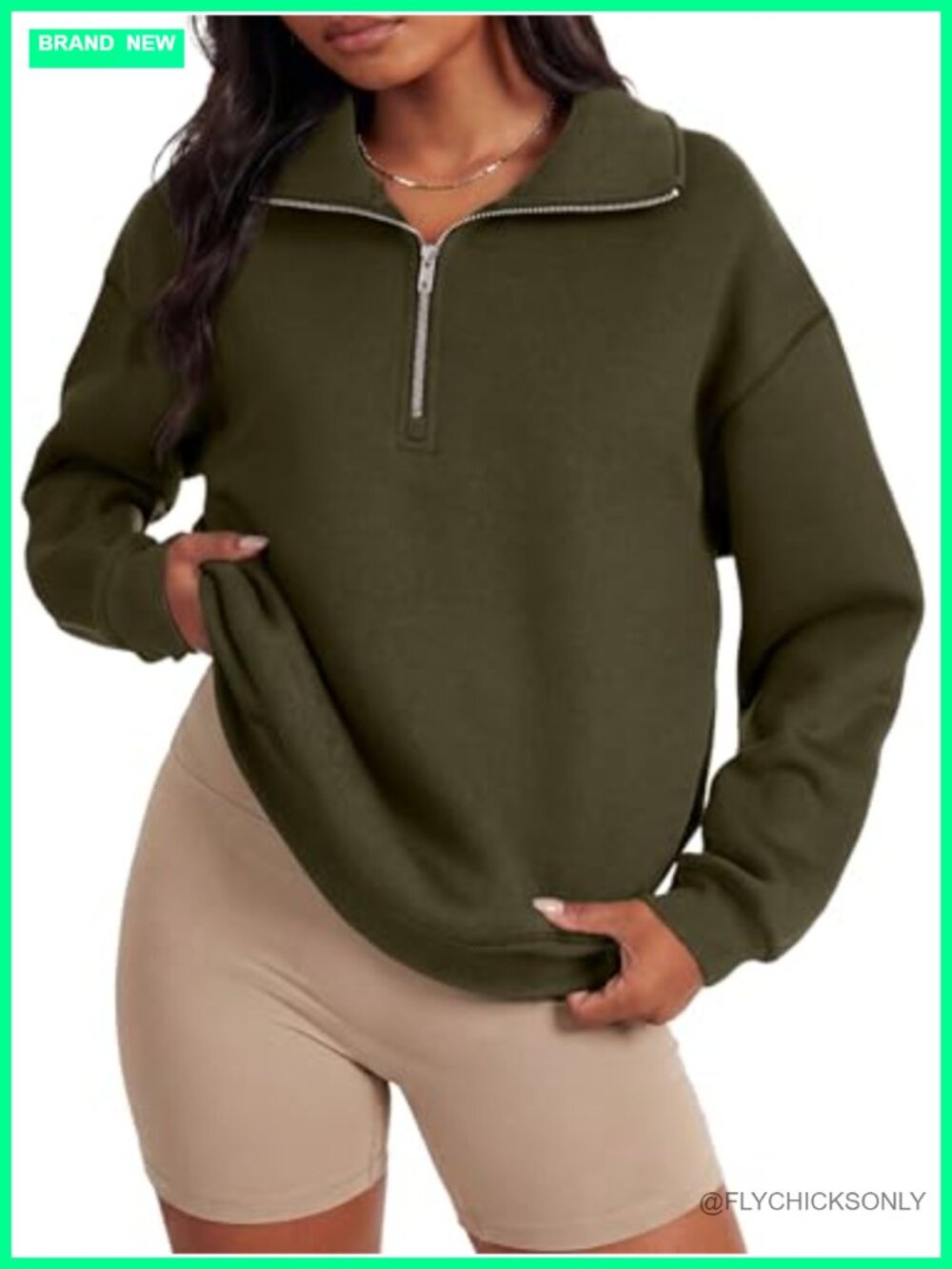 Half Zip Sweatshirt V Neck Oversized Pullover Casual Loungewear